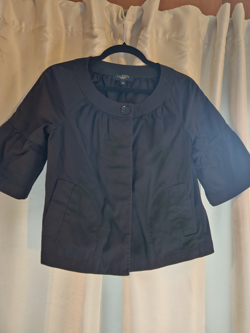 Talbots Black Button-Front Jacket